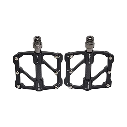 Mountain Bike Pedal : Bicycle Pedal Fit For Folding Bicycle Mountain Bike Carbon Fiber Pedal 3 Sealed Bearing Cycling Accessories Modified Parts (Color : Black)