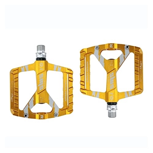 Mountain Bike Pedal : Bicycle Pedal Fit For Mountain Bicycle Pedals Seal Bearing Axle CNC Aluminum Alloy Ultra Light Flat Foot Bike Pedal Modified Parts (Color : yellow)