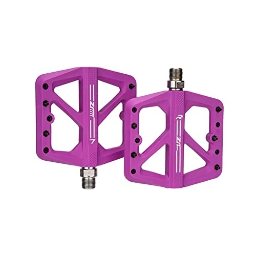Mountain Bike Pedal : Bicycle Pedal Fit For Mountain BMX Bicycle Nylon Pedals Bearings Bike Big Foot Flat Pedal Cycling Accessories Modified Parts (Color : JT906 Purple)