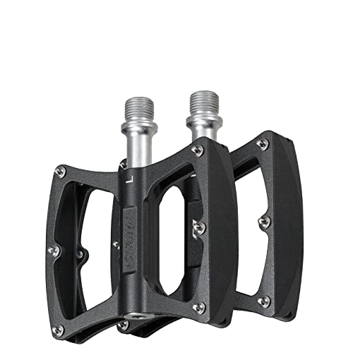 Mountain Bike Pedal : Bicycle Pedal Fit For Mountain BMX Bike Pedal Universal CNC With Night Light Reflective Plate Bicycle Parts Modified Parts (Color : CNC- Black)