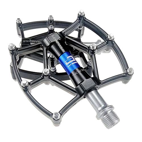 Mountain Bike Pedal : Bicycle pedal For Bike 4 Colors Mountain Bike Pedals 1 Pair Aluminum Alloy Antiskid Durable Bike Pedals Surface (Color : Blue)