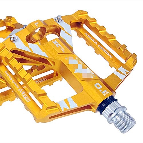 Mountain Bike Pedal : Bicycle pedal kit Mountain And Road Bicycle Cycling Bike Pedals Platform Bike Pedals Universal bicycle pedal (Color : Yellow, Size : 97x105x18mm)