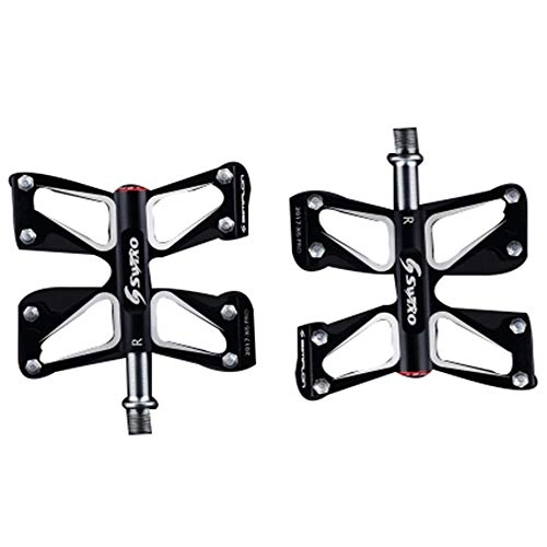 Mountain Bike Pedal : Bicycle pedal, Mountain Bike Pedal Bearings Non-Slip Aluminum Alloy Pedals, Bicycle Universal Accessories 6 Palin Pedals YZRCRK