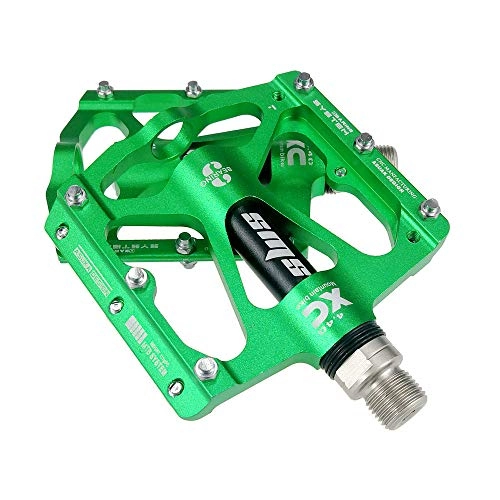 Mountain Bike Pedal : Bicycle pedal Mountain Bike Pedals 1 Pair Aluminum Alloy Antiskid Durable Bike Pedals Surface For Road Bike 5 Colors (Color : Green)