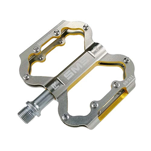 Mountain Bike Pedal : Bicycle pedal Mountain Bike Pedals 1 Pair Aluminum Alloy Antiskid Durable Bike Pedals Surface For Road MTB Bike 6 Colors (Color : Gray)