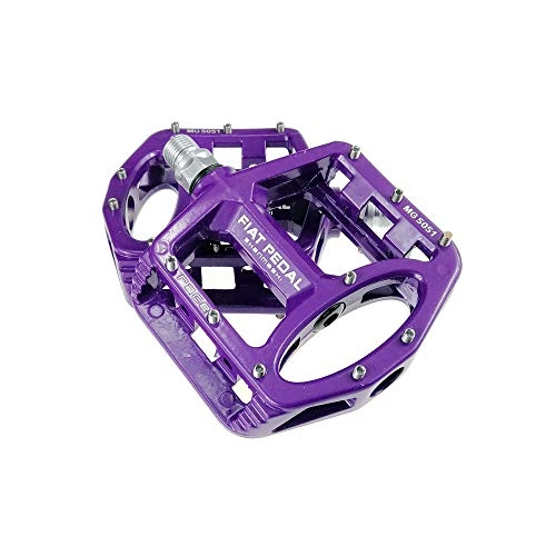 Mountain Bike Pedal : Bicycle pedal Mountain Bike Pedals 1 Pair Magnesium Alloy Antiskid Durable Bike Pedals Surface For Road Bike 8 Colors (Color : Purple)