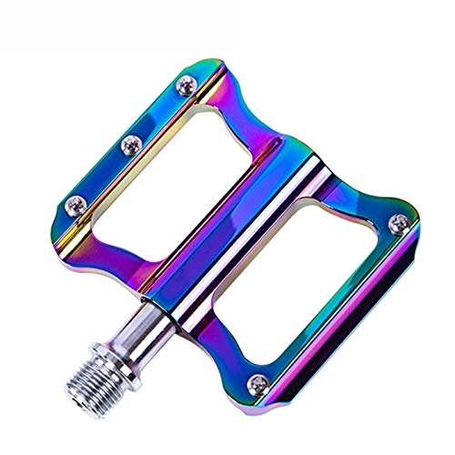 Mountain Bike Pedal : Bicycle Pedal MTB Good Grip Flat Pedal Ultralight Alloy Bearings And Downhill Anti-slip Rainbow Platform Road Bike Pedals (Color : BXT FT 002)