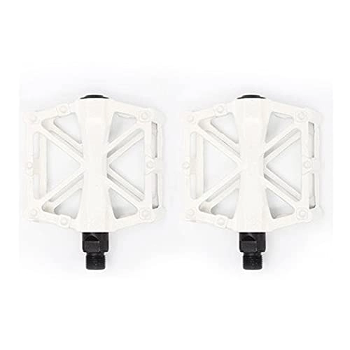 Mountain Bike Pedal : bicycle pedal New Ultralight Double Ball Sealed Aluminum Alloy Enlarge Mountain Bike Pedal Accessories Anti-slip Bike Pedals Bicycle Parts. non-slip bicycle pedal (Color : White)