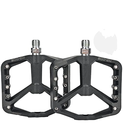 Mountain Bike Pedal : Bicycle Pedal Nylon Fiber Bearing Pedal Fit For Bicycle Mountain Folding Bike Cleat Pedal Cycling Accessories Modified Parts (Color : Black)