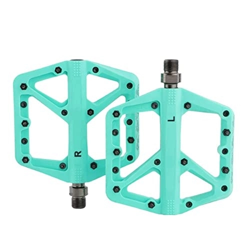 Mountain Bike Pedal : Bicycle Pedal Nylon Widen DU 1 Bearing Bike Pedal Fit For Bicycle Mountain Off-road Cycling Accessories Universal Modified Parts (Color : Bianchi Green)