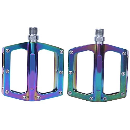 Mountain Bike Pedal : Bicycle Pedals, 1 Pair Colorful Aluminum Alloy MJ-058 Bicycle Pedals Road Mountain Bike Wide Pedals Road Bike Pedals