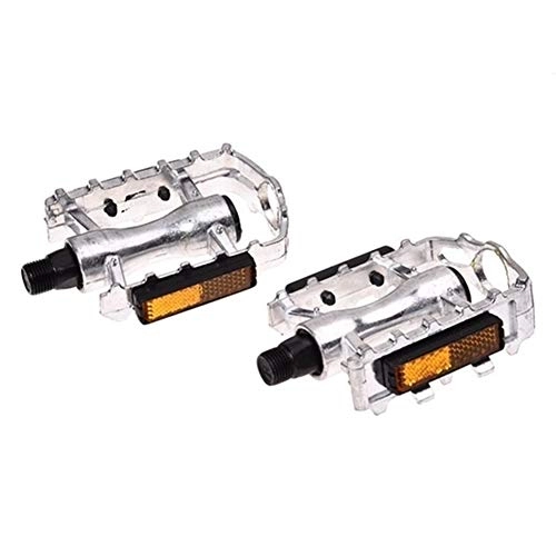 Mountain Bike Pedal : Bicycle pedals 1 Pair MTB Aluminium Alloy Mountain Bike Bicycle Cycling 9 / 16" Pedals Flat Suitable for road and street bicycles (Color : Silver)