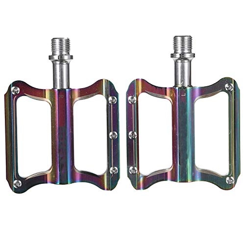 Mountain Bike Pedal : Bicycle Pedals 1 Pair Of Bike Pedals Anti-slip Mountain Road Bike Platform Aluminum Alloy Bicycle Flat Foot Platform Outdoor Cycling Bicycle Pedals Bike Pedals (Size:81.5*105 Mm; Color:Colorful)