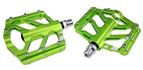 Mountain Bike Pedal : Bicycle Pedals, 1pair MTB Bicycle Pedal Road bike BMX Mountain Bikes Pedal 6 colors flat platform pedals for Road MTB Bikes (Color : Green)