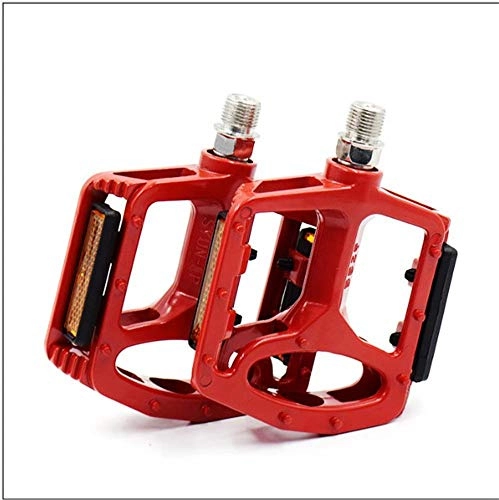 Mountain Bike Pedal : Bicycle Pedals #9 / 16 Inch Mountain Bike Pedals Anti-skid Road Bike Pedals, Wear-resistant, Waterproof And Dust-proof Aluminum Alloy Flat Bicycle Pedals With Sealed Bearings, 1 Pair, Red