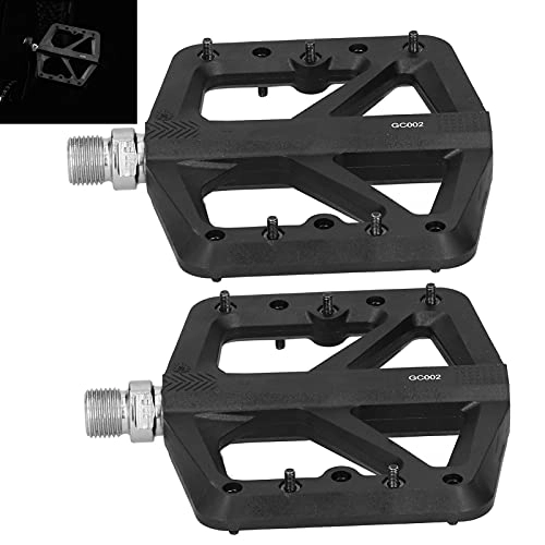 Mountain Bike Pedal : Bicycle Pedals, Adopts Enlarged and Widened Design Nylon Pedal Body Nylon Fiber Bearing Bike Pedals for Most Mountain Bikes and Road Bikes
