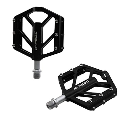Mountain Bike Pedal : Bicycle Pedals Aluminum Alloy Casting Body Strong Non-Slip DU Sealed Bearing Pedal Universal for 9 / 16 MTB BMX Road Mountain Bike Cycle (Black, 1 Pair)