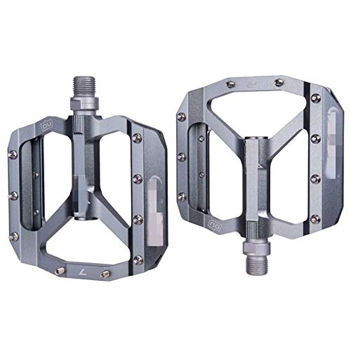 Mountain Bike Pedal : Bicycle Pedals Anti-slip Durable Aluminum Alloy Purlin Bearing 1 Pair Bicycle Pedals Mountain Bike Pedals Bike Accessories Mountain Road Bike Hybrid Pedals (Size:106 * 100 * 15mm; Color:Silver)