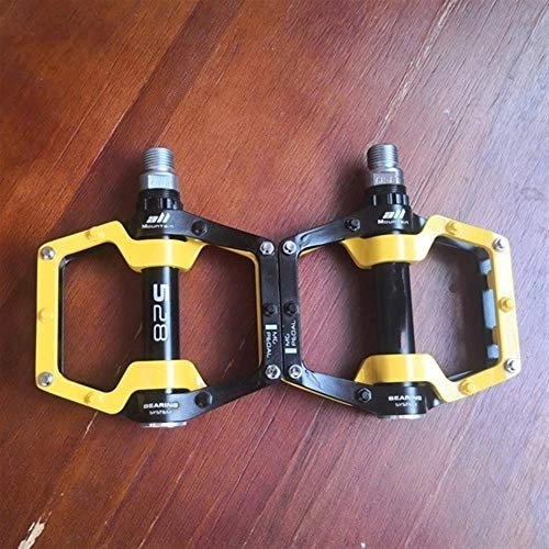 Mountain Bike Pedal : Bicycle pedals Bearing Pedals Magnesium Aluminum Alloy Mountain Bike MTB Bicycle Pedal Road Bike Pedals Suitable for road and street bicycles (Color : Yellow)