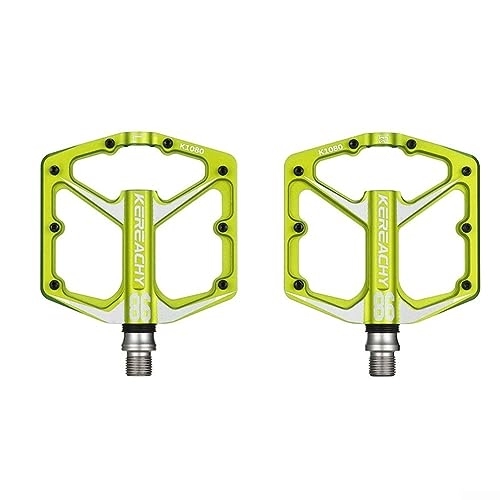 Mountain Bike Pedal : Bicycle Pedals, Bicycle Aluminum Alloy Non-slip Sealed Bearing Pedals, Mountain Bike Downhill Off-road Pedal, Bike Accessories, Green