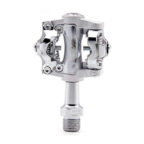 Mountain Bike Pedal : Bicycle pedals Bicycle Pedal Ultralight Sealed Bearing Aluminum Alloy Self Locking Racing Bike Pedals For Mountain Road Bike Suitable for road and street bicycles (Color : Silver)