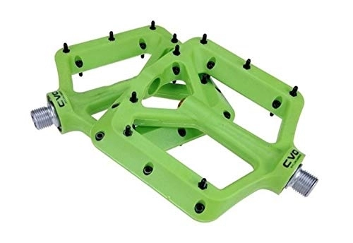 Mountain Bike Pedal : Bicycle Pedals, Bicycle Pedals Nylon Ultra-light Mountain Bike Pedal Big Foot Road Bike Bearing Pedals Cycling Parts for Road MTB Bikes (Color : Green)