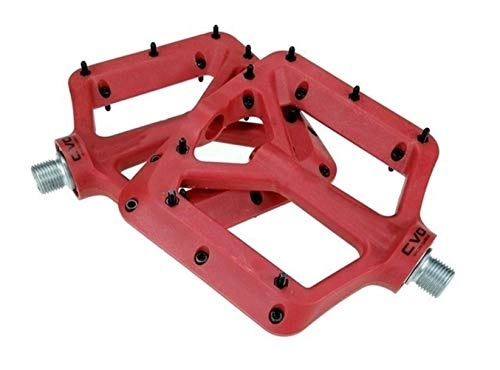 Mountain Bike Pedal : Bicycle Pedals, Bicycle Pedals Nylon Ultra-light Mountain Bike Pedal Big Foot Road Bike Bearing Pedals Cycling Parts for Road MTB Bikes (Color : Red)