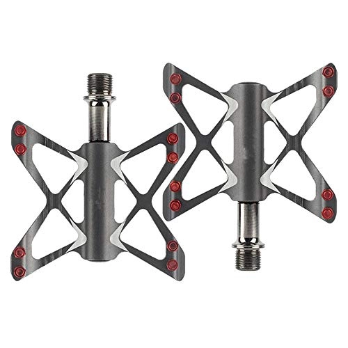 Mountain Bike Pedal : Bicycle Pedals, Bike Pedal Aluminum Alloy 3 Bearings Bike Butterfly Pedaling Lightweight Flexible Mountain Road Folding Bicycle Pedal Pair 9 / 16 Inch for MTB BMX Bikes Road Cycling ( Color : Silver )