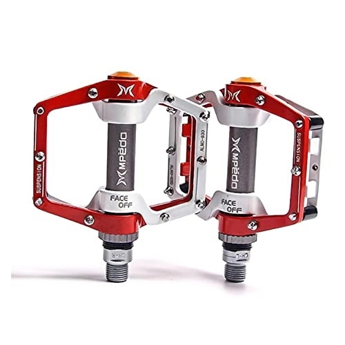 Mountain Bike Pedal : Bicycle Pedals, Bike Pedals Bicycle Pedal Anti-slip Ultralight CNC MTB Mountain Bike Platform Pedal Flat Sealed Bearing Pedals Bicycle Accessories (Color : Red)