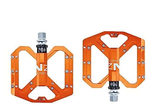 Mountain Bike Pedal : Bicycle Pedals, Bike Pedals Bike Pedals MTB Road 3 Sealed Bearings Bicycle Pedals Mountain Bike Pedals Wide Platform (Color : Orange)