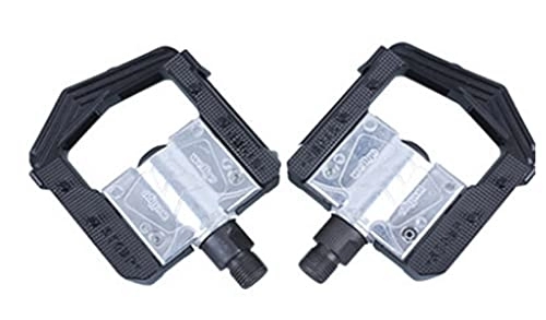 Mountain Bike Pedal : Bicycle Pedals, Bike Pedals Folding Bicycle Bike Pedals MTB Mountain Road Bike Aluminum Folded Pedal Bicycle Parts (Color : Black silver)