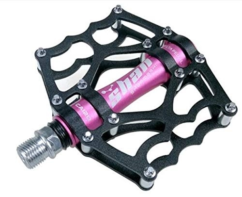 Mountain Bike Pedal : Bicycle Pedals, Bike Pedals MTB Mountain Bike Pedals Aluminum Alloy CNC Bike Footrest Big Flat Ultralight Cycling BMX Pedal (Color : Pink)