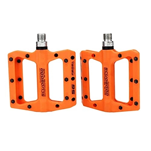 Mountain Bike Pedal : Bicycle Pedals, Bike Pedals Ultra-light MTB Bicycle Pedals Bike Pedal Mountain Bike Nylon Fiber Road Bike Bearing Pedals Bicycle Bike Parts Cycling Accessor (Color : Light orange)