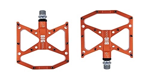 Mountain Bike Pedal : Bicycle Pedals, Bike Pedals Ultralight Flat Foot Mountain Bike Pedals MTB CNC Aluminum Alloy Sealed 3 Bearing Anti Slip Bicycle Pedals Bicycle Parts (Color : Orange)