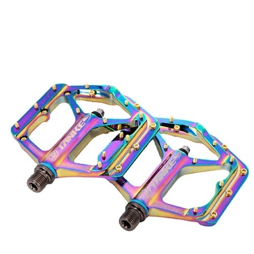 Mountain Bike Pedal : Bicycle Pedals, Cycling Bike pedals, Mountain Bike Pedals Anti-Slip Durable Mountain Platform Pedals Colorful CNC Machined 9 / 16" Screw Thread Spindle for Outdoor Riding Pedals