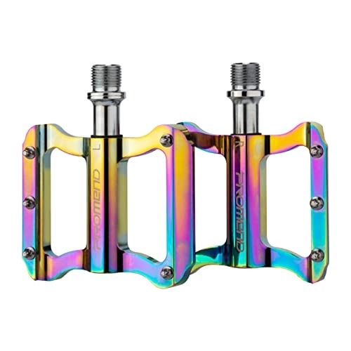Mountain Bike Pedal : Bicycle Pedals, Dazzling Aluminum Anti-Slip Mountain Bike Pedals with Sealed Bearing, Cycling Bike Pedals for Mountain Bike BMX and Folding Bike