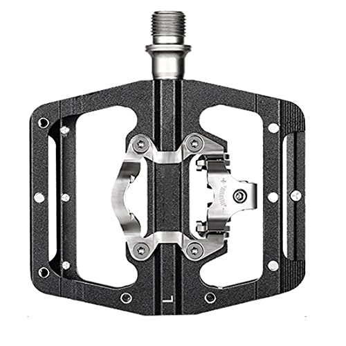 Mountain Bike Pedal : Bicycle Pedals, Dual-Purpose Aluminum Alloy Mountain Bike Pedals, can Distinguish Left and Right, Lightweight and Effortless, with Non-Slip Screw