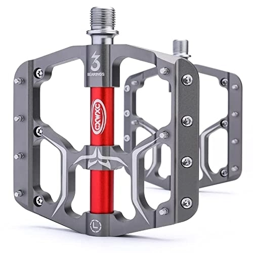 Mountain Bike Pedal : Bicycle Pedals, Flat Bike Pedals MTB Sealed Bearings Mountain Bike Pedal Wide Platform Pedales Accessories Part (Color : Silver)