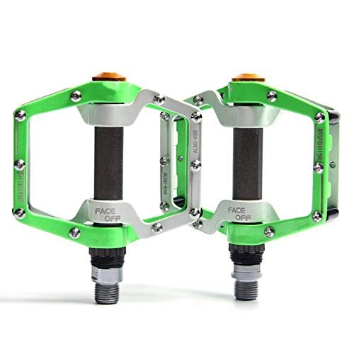 Mountain Bike Pedal : Bicycle Pedals Flat Platform Aluminum Alloy Sealed Bearing 9 / 16" Bike Pedals For MTB Road Mountain Bike Fixed Gear Bicycle Mountain Bike Pedals (Size:109 * 100 * 32mm; Color:Green)