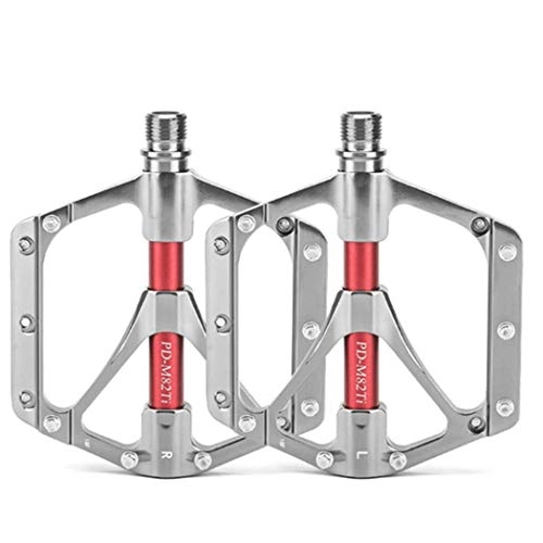 Mountain Bike Pedal : Bicycle Pedals Lightweight Titanium Alloy Pedals Universal Bicycle Big Pedals Ultra Sealed Bearings Platform for 9 / 16" MTB BMX Road Mountain Bike Cycle, Silver
