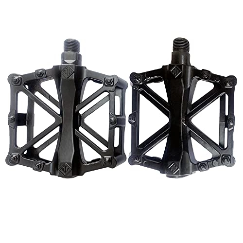 Mountain Bike Pedal : Bicycle Pedals Mountain Bike 9 / 16 Inch Axle CNC Aluminium, Bicycle 16 Non-Slip Spikes Pedals Non-Slip Wide Platform Pedal for E-Bike, Mountain Bike, Trekking, Road Bike Pedals (Black) MANGANESE