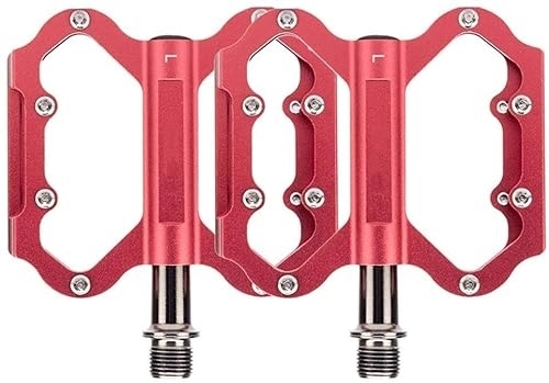 Mountain Bike Pedal : Bicycle Pedals, Mountain Bike Pedal, Bicycle Pedal, Aluminum Bearing Bike Pedals, Lightweight Platform Pedals, Bike Pedal For Mountain BMX MTB Road Bike 9 / 16 (Color : Red)