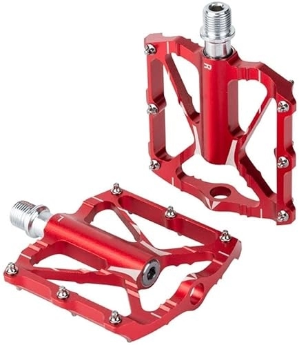 Mountain Bike Pedal : Bicycle Pedals, Mountain Bike Pedal, Mountain Bike Pedals Lightweight MTB Pedals Bicycle Pedals Aluminum Alloy Sealed Bearing For Road Mountain MTB Bike 9 / 16 (Color : Red)