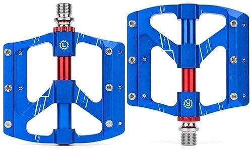 Mountain Bike Pedal : Bicycle Pedals, Mountain Bike Pedal, Mountain Bike Pedals Of Lightweight, Universal Aluminum Alloy Bicycle Non-Slip Pedal, Sealed 3 Bearing Cycling Pedals 9 / 16 (Color : Blu)