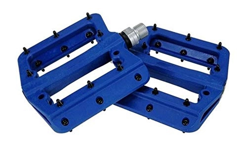 Mountain Bike Pedal : Bicycle pedals Mountain Bike Pedal MTB Pedals BMX Bicycle Flat Pedals Nylon MTB Cycling Sports Ultralight Accessories Suitable for road and street bicycles (Color : Blue)