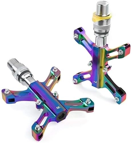 Mountain Bike Pedal : Bicycle Pedals, Mountain Bike Pedal, MTB Pedals Mountain Bike Pedals 3 Bearing Non-Slip Lightweight Colorful Bicycle Pedals For BMX MTB 9 / 16