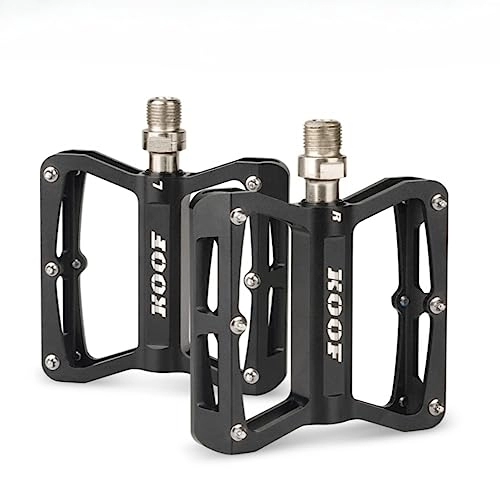 Mountain Bike Pedal : Bicycle Pedals Mountain Bike Pedal with reflectors 3 Bearings layers Non-Slip MTB Pedals Aluminum Alloy Wide Platform Pedals Waterproof Road Mountain Bicycle Accessories (Black)