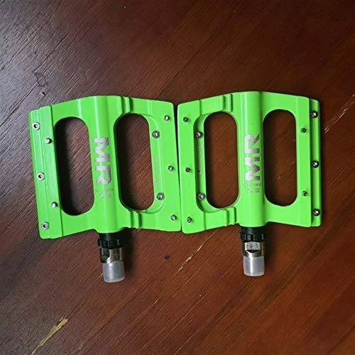 Mountain Bike Pedal : Bicycle pedals, mountain bike pedals Aluminum Alloy Road Bike Pedals Ultralight MTB Bearing Long Axis Bicycle Pedal Bike Parts Suitable for general mountain bikes, road bikes, c ( Color : Green )