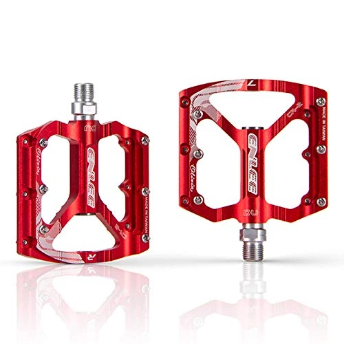 Mountain Bike Pedal : Bicycle Pedals Mountain Bike Pedals Red and Black Platform Alloy Road Bike Pedals Ultralight MTB Bicycle Pedal Bike Accessories