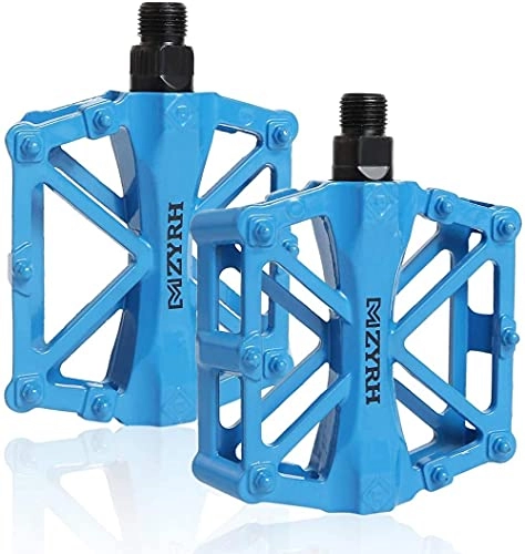 Mountain Bike Pedal : Bicycle pedals Mountain bike pedals Road bike pedals Metal pedals Pedals with aluminum alloy platform Non-slip trekking pedals with 9 / 16 Po axis diameter-Blue